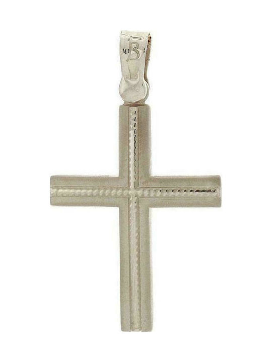 Q-Jewellery Herren Weißgold Kreuz 14K