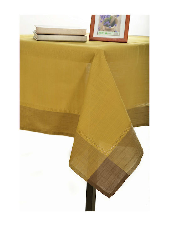 Silk Fashion nx031 Cotton & Polyester Tablecloth Λαδί 160x250cm