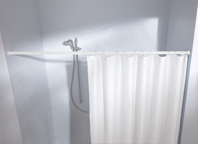 Kleine Wolke Federstange Telescopic Straight Shower Curtain Rod Aluminium White Ø21mm 125-220cm