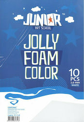 Statovac Hârtie Spumă Junior Art School Jolly Foam Color A4 în Bloc 10 Foi Albe
