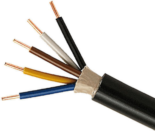 Elmark Netzkabel mit Durchmesser 5x1.5mm² in Schwarz Farbe 1m 1Stück