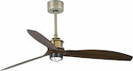 Faro Barcelona Just Fan DC Smart 33398WP-10 Ceiling Fan 128cm with WiFi and Remote Control Old Gold/Wood