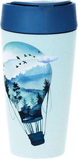 Chic Mic Bioloco Plant Deluxe Air Balloon Mug Bamboo with Lid Multicolored 420ml