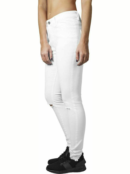 Urban Classics TB1538 Femei Bumbac Pantaloni Alb