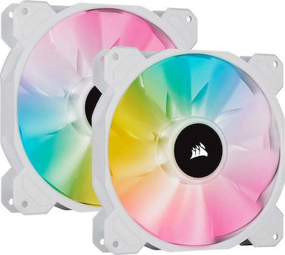 Corsair iCUE SP140 RGB Elite Performance Case Fan με Σύνδεση 4-Pin PWM 2τμχ Λευκό