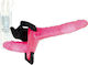 Nanma Joyride Duo Double Penis Vibrating Dildo Strap On Harness με Διπλό Dildo και Δόνηση σε Ροζ Χρώμα
