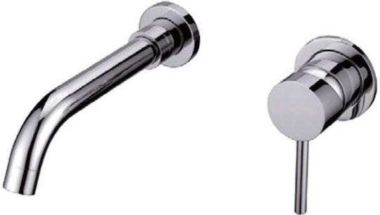 Karag Artemis Set Mischer & Auslauf für Wandmontage für für Waschbecken 1 Ausfahrt Chrome