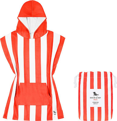 Dock & Bay Mini Kids Beach Poncho Red 56 x 42cm με Θήκη Μεταφοράς