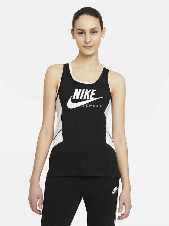 Nike Heritage Αμάνικη Γυναικεία Αθλητική Μπλούζα Μαύρη