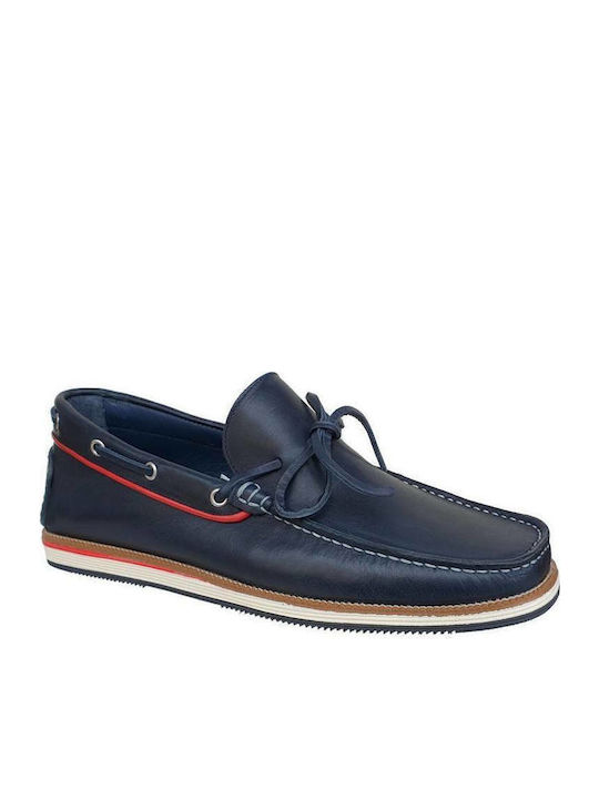 Kricket Men's Leather Moccasins Blue