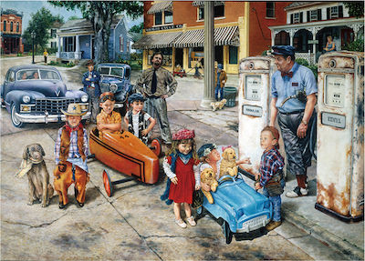 Children and Car Puzzle 2D 1000 Bucăți