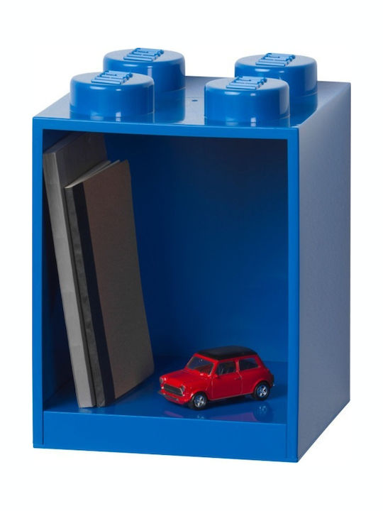 Kids Shelf Box Wall Landscape 4 Studs Floor Blue 16x16x21cm