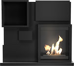 Kratki July Tuv Indoor Floor Bioethanol Fireplace Black 109.1x31.8x96.9cm