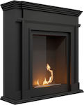 Kratki Legionis Tuv Indoor Floor Bioethanol Fireplace Black 115x33x113.4cm