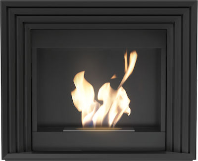 Kratki Planet Tuv Indoor Floor Bioethanol Fireplace Black 115x33x98cm