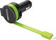 RealPower Auto-Ladegerät 12W mit einem Anschluss: 1xUSB mit Kabel Mini-USB Schwarz Farbe