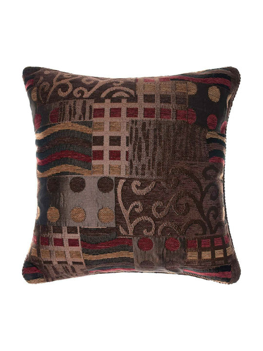 Silk Fashion Decorative Pillow Case Πυκνό 602 Coffee 65x65cm.