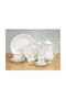 Cryspo Trio Ivona Platin Tea Set with Cup Porcelain White 9pcs