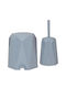 Viosarp Plastic Set Bathroom Brush And Trash Can 5L Light Blue