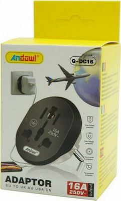 Andowl Universal to Greek Plug Adapter