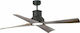 Faro Barcelona Winche M 3000K IP44 Ceiling Fan 127cm with Light Fixture Black/Brown