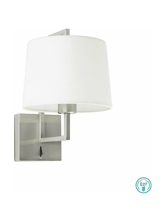 Faro Barcelona Modern Lamp Wall with Socket E27 and Switch White 19x17.6cm