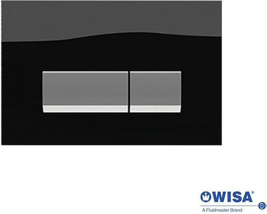 Wisa Easy-Touch Flush Plate for Dual Flush Toilet Inox Black Crystal