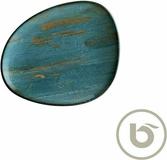 Bonna Madera Plate Shallow made of Porcelain Blue with Diameter 24cm 12pcs