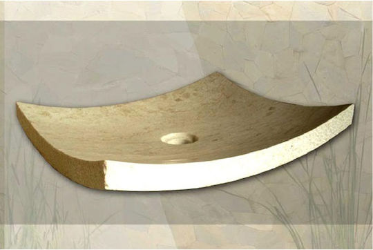 Bati Bali Stone Piring Επικαθήμενος Νιπτήρας Πέτρινος 50x40x12cm Μπεζ Bati Bali Stone Piring Επικαθήμενος Νιπτήρας Πέτρινος 50x40x12cm Μπεζ