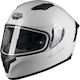 Pilot Fighter Full Face Helmet ECE 22.05 Flipper Gloss White