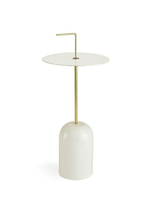 Round Metal Side Table Λευκό L30xW30xH67cm