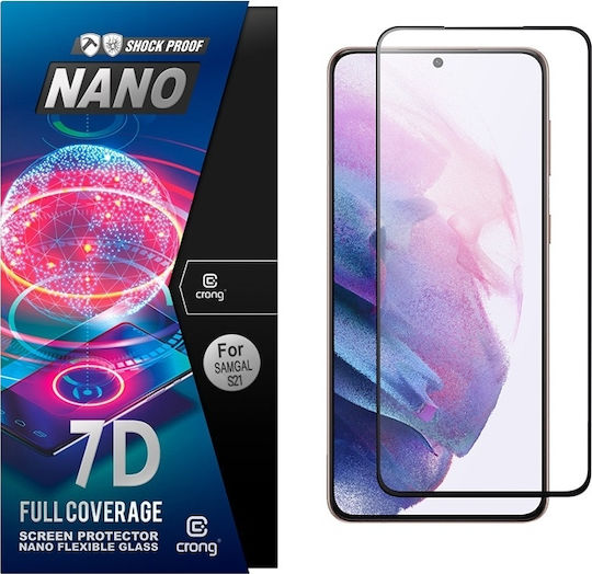 Crong 7D Nano Flexible Full Face Tempered Glass Black (Galaxy S21 5G)