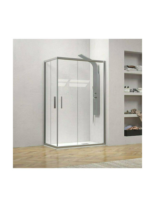 Karag Efe 100 NP-10 Καμπίνα Ντουζιέρας με Συρόμενη Πόρτα 70x120x190cm Clear Glass Argento