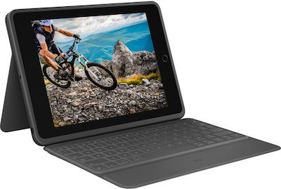 Logitech Rugged Folio Flip Cover με Πληκτρολόγιο Γκρι (iPad 2019/2020/2021 10.2'')