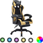 vidaXL 288008 Gaming Chair with RGB Lighting and Footrest Gold/Black