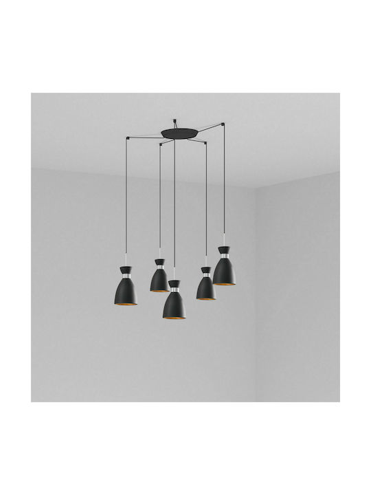 Faro Barcelona Pendant Chandelier for 5 Bulbs E27 Black