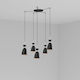 Faro Barcelona Pendant Chandelier for 5 Bulbs E27 Black