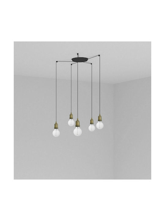 Faro Barcelona Pendant Chandelier for 5 Bulbs E27 Black