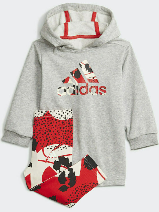 Adidas Παιδικό Σετ με Κολάν Χειμερινό για Κορίτσι 2τμχ Γκρι Dress