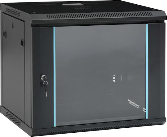 vidaXL Wandmontiert Rack-Schrank 9U 60x45x51cm Schwarz 30166