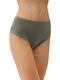 Fimelle Hochtailliert Damen Slip mit Spitze Khaki