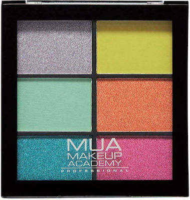 MUA 6 Shade Eye Shadow Palette Pressed Powder Bright Lustre