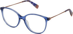 Furla Plastic Eyeglass Frame Blue VFU201 0U11