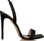Envie Shoes Γυναικεία Πέδιλα με Λεπτό Ψηλό Τακούνι σε Μαύρο Χρώμα