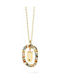 P D Paola Letter Collection "U" Necklace Monogram "U" from Gold Plated Silver with Pearls & Zircon