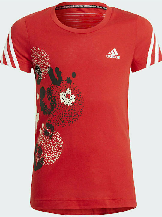 adidas Детска Тениска Червена 3-Stripes Graphic...