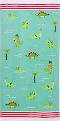 Stephen Joseph Kids Beach Towel Green Dinosaurs 152x76cm