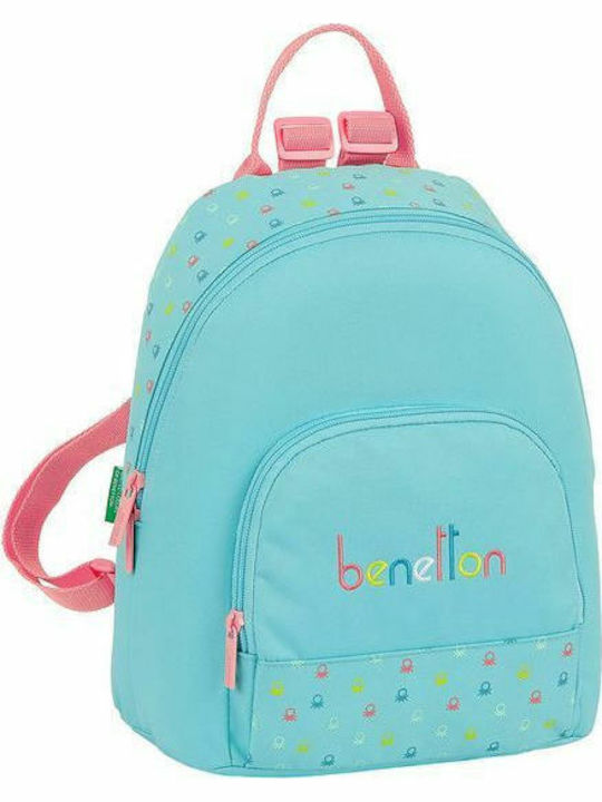 Benetton Casual Schulranzen Rucksack Kindergarten in Hellblau Farbe 13Es