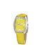 Chronotech Watch with Yellow Leather Strap