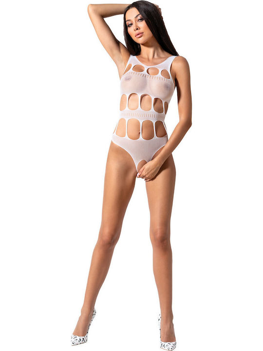 Passion BS083 Crotchless Bodystocking Teddy White
